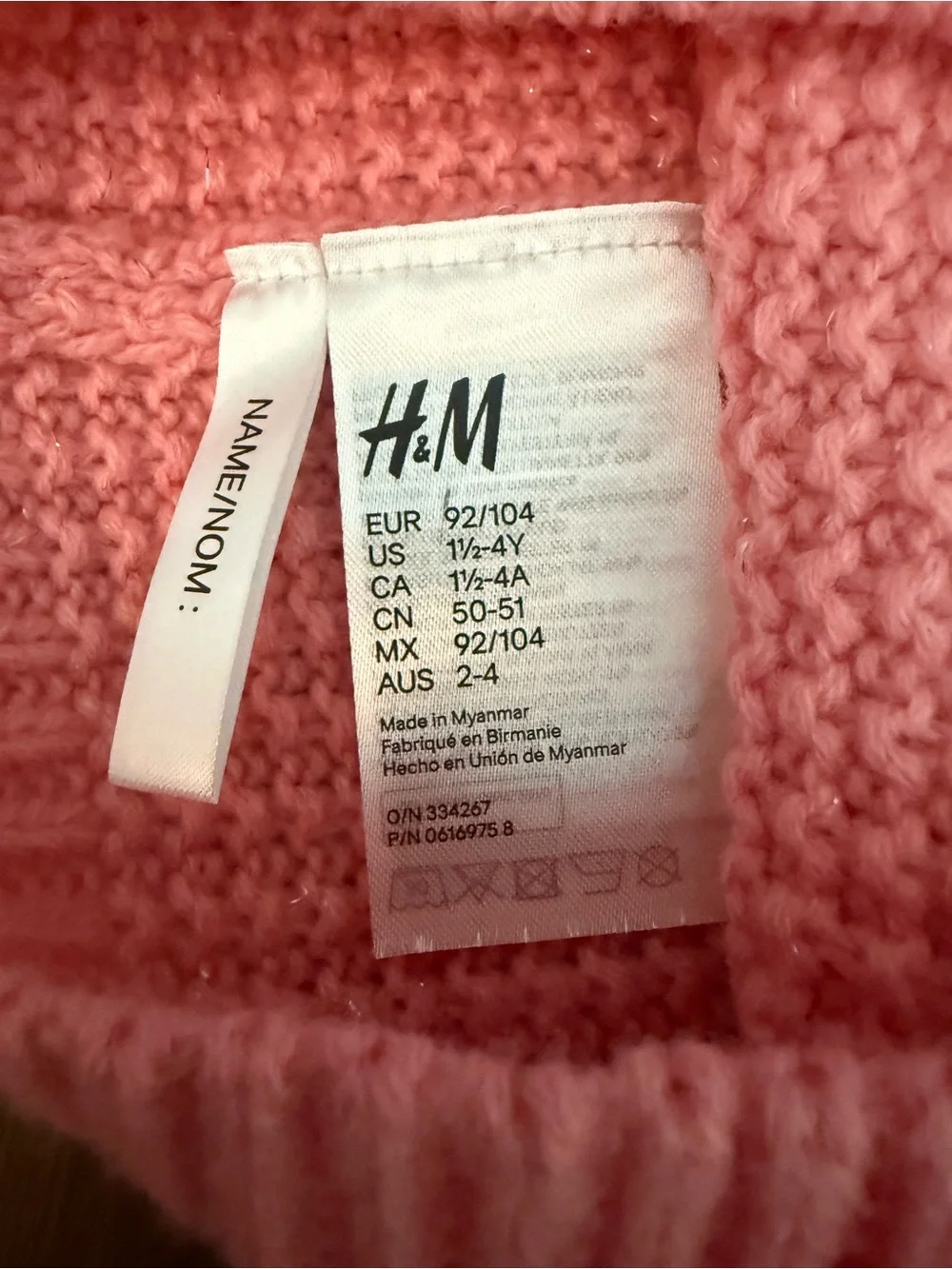 H&M toddler knitted beanie